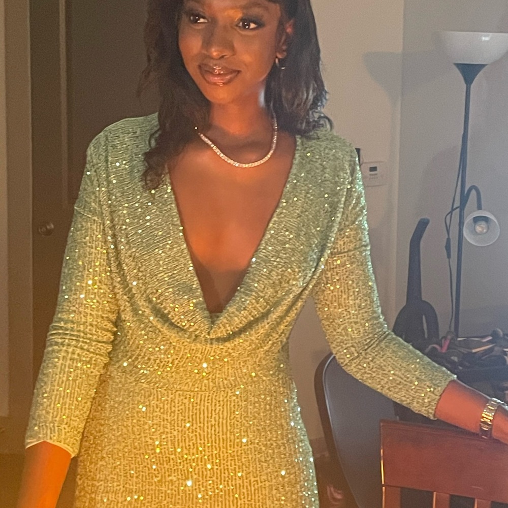 Gorgeous in Green Sequin Mini Dress